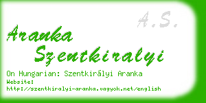 aranka szentkiralyi business card